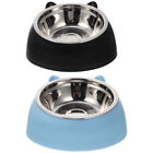  2 Pcs Cat/Dog Food Bowl, Multi-function Kitten Bowls, Pet Food Container-DH