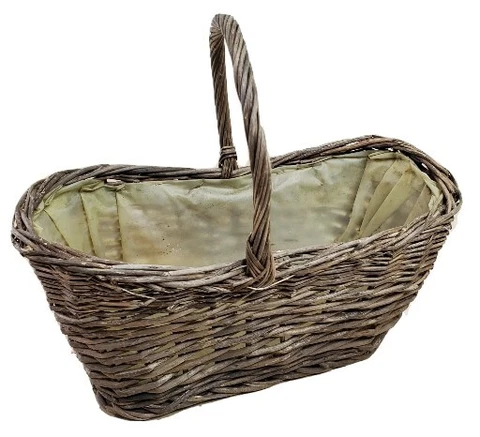 Wicker Basket Brown 4x9” Opening 4” Handle Drop Display Carry Plant Liner Cover
