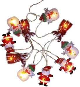 HAAC 10er LED Lichterkette Weihnachtsmann mit 10 Weihnachtsfiguren Länge 210 cm - Bild 1 von 3