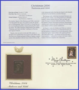 USA7 #4100 U/A GOLDEN REPLICA FDC   Madonna and Child with Bird - Picture 1 of 1