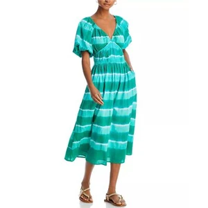Banjanan Women's Size XS Green Striped Emerald Francesca Dress NWOT - Picture 1 of 9