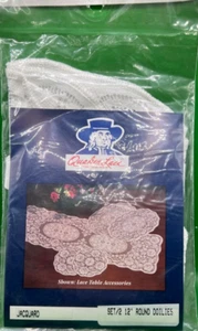 Quaker Lace White Lace Doily/Jacquard Design Round 12" Pack of 2~BRAND NEW - Picture 1 of 6