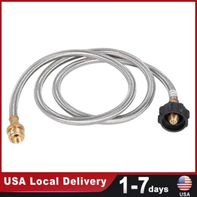 6FT Stainless Braided Propane Hose Adapter 1lb to 20lb for Buddy Heaters Hose - Image 1 of 4