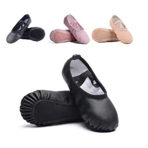 Soft Ballet Shoes PU Leather Yoga Shoes Durable Dance Shoes Girls - Picture 1 of 15