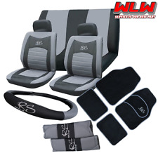 FOR Toyota Prius 15pc Grey RS Car Seat Covers Protectors Full Set Washable Pet
