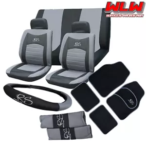 FOR Toyota Prius 15pc Grey RS Car Seat Covers Protectors Full Set Washable Pet - Picture 1 of 6