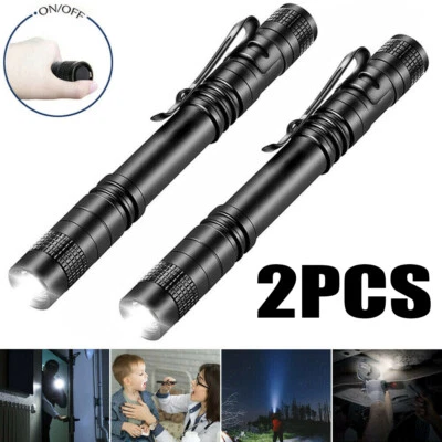 2x 900000lm Tactical Small Flashlight LED Torch Light Mini Super Bright Penlight - Image 1 of 4