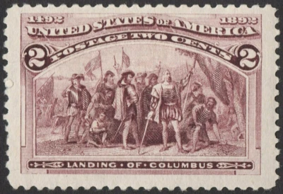 US Sc# 231 *MINT OG LH* { -XF- JUMBO MARGINS } BEAUTY LANDING OF COLUMBUS 1893 - Image 1 of 4