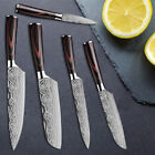 5tlg Kchenmesser Kochmesser Set Japanisches Damaskus Muster Edelstahl Messer 