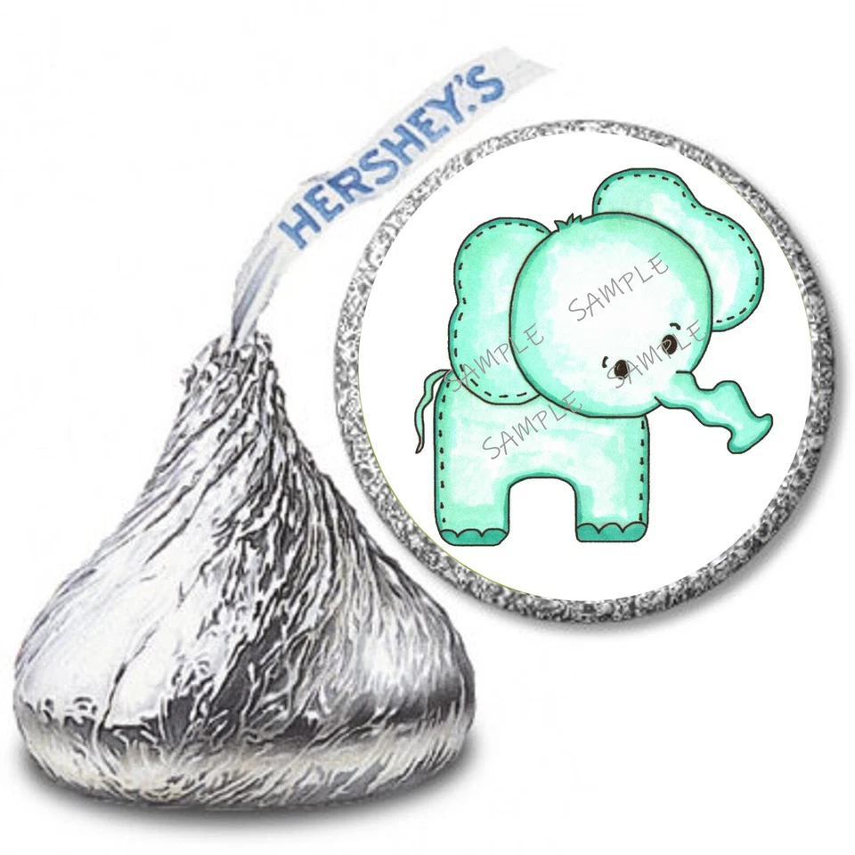108 etiquetas adhesivas de beso Hershey de animales de safari de elefantes envoltorios de dulces Foto 1 de 1