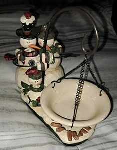 Kohls Forest Friends Snowman Tea Light & Wax Warmer Christmas Candle Holder - Foto 1 di 9