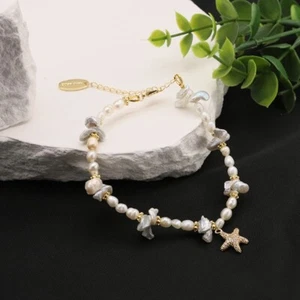 L17 vergoldetes Armband Seestern Barockperlen Süßwasserperlen - Bild 1 von 7