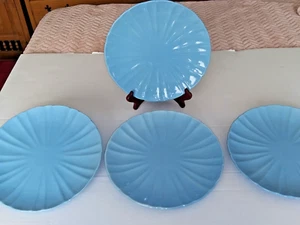 4 blaue Speiseteller Mulberry Home Collection Starburst Muster 4er Set - Bild 1 von 7
