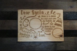 Dear Santa Bandeja Madera Rústica Primitiva Granja Decoración EE. UU. - Imagen 1 de 5