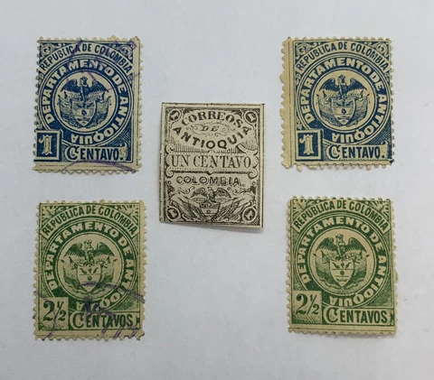 RARE ANTIOQUIA COLOMBIA STAMP LOT MINT AND USED COLLECTION Cover