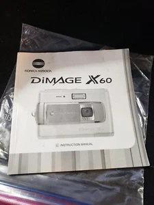 Minolta Konica DiMAGE X60 Digital Camera MANUAL ONLY - In English - Picture 1 of 1