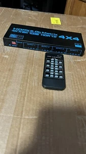 HDMI 2.0b HDR10 4x4 Matrix 4K 60hz Switcher Splitter 4 In 4 Out Video Converter - Picture 1 of 4