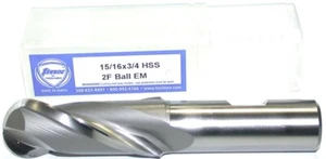 TMX 5-220-065 15/16" 2 Flute 3/4" Shank HSS Ball End Mill - Picture 1 of 3