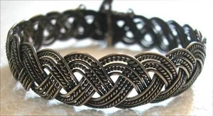 BRAZALETE ISRAELI VINTAGE PLATA MACIZA HECHO EN UN PATRÓN DE TRENZA PARA EL CABELLO - Imagen 1 de 6