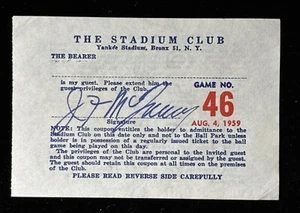 1959 Mickey Mantle HR Ticket #21 YR #270 Career Yankees Club Room⚾️ - Bild 1 von 2
