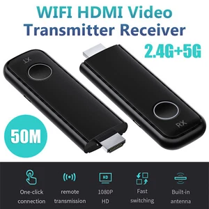 5Ghz Wireless WiFi HDMI Extender Video Transmitter Receiver Dongle DVD PC To TV - Picture 1 of 20