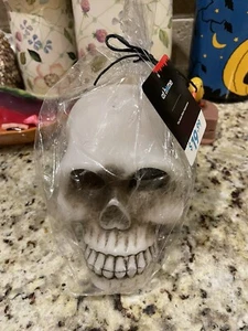 Halloween Large Gothic Bleeding Skull Candle White - Picture 1 of 1