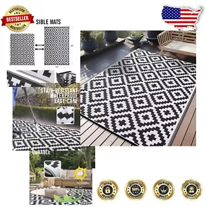 Geometric Design Outdoor Rug - Waterproof, Lightweight, 6x9 ft for Porch & Deck - Picture 1 of 9
