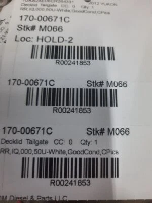 GMC Yukon 2012 conjunto de tapa de cubierta sin vidrio tinte privacidad híbrido PC-50U blanco OEM Foto 1 de 4