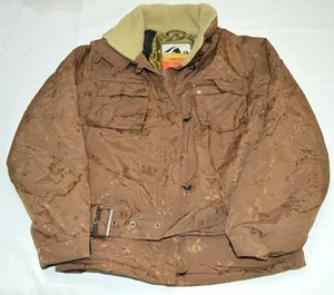 Polar Edge Gold Series Jacket Ski Coat Belted Full Zip Pockets Floral Brown L - Picture 1 of 5