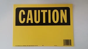 10"x14" CAUTION BLANK Safety Signs OSHA Workplace Fill in Your Message NEW - Picture 1 of 1