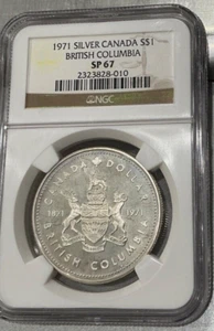 1971 $1 Silver Canada Dollar British Columbia SP67 - Picture 1 of 2