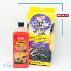 MAFRA KIT LAVAGGIO AUTO SHAMPOO POWER + GUANTO IN LANA ALL SEASONS IMPERMEABILE - Imagen 1 de 1