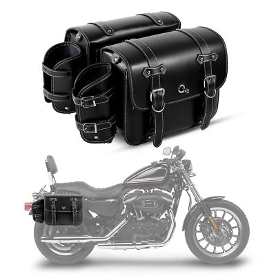 Black Motorcycle Side Saddlebag  For Kawasaki VN Vulcan 500 800 1500 Classic - Image 1 of 4