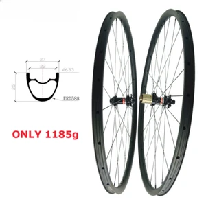 29 Inch Carbon Mountain Bicycle Wheelset 27x25mm Tubeless Wheels Matte Glossy - Picture 1 of 15