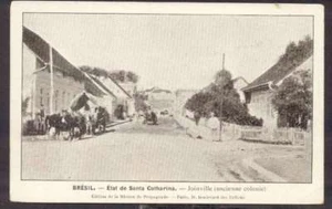 Brazil Postcard Santa Catharina Joinville Cart On Horse - Picture 1 of 2