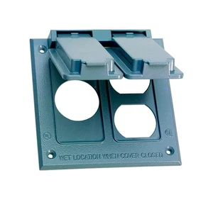 Sigma Electric 14346 Metal Gray 2-Gang Square Combination Box Cover 4.54 H in. - Picture 1 of 2