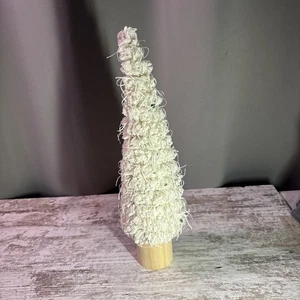 Decorazione Albero di Natale Bianco Festivo Tessuto Bianco Cono 15 Pollici - Foto 1 di 3