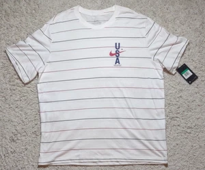 Nike Team USA Shirt Mens XL White Red Blue Striped Short Sleeve NEW - Picture 1 of 7