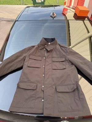 Luigi Borrelli Navy Brown Unlined Garment-Washed  Field Jacket L NWT - Image 1 of 4