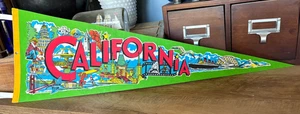 Vintage California Pennant  25 X 8 Silberne 1980s Souvenir - Picture 1 of 6