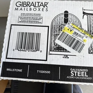 GIBRALTAR MILLSTONE MAILBOX T1S00S00 GRAY GALVANIZED STEEL MEDIUM CAPACITY  - Picture 1 of 9