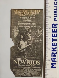 THE NEW KIDS Vintage 1985 Newspaper Ad / Horror By Sean Cunningham / Very Rare - Foto 1 di 1