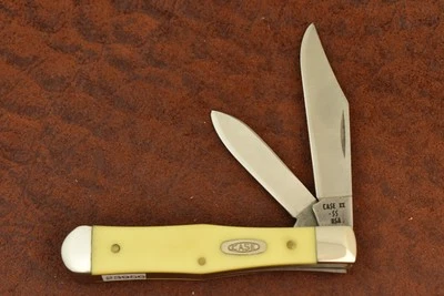 CASE XX USA 1 DOT 1989 YELLOW DELRIN MINI COKE BOTTLE KNIFE 3225 1/2 SS (23956) - Image 1 of 4