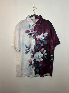 Camisa Flor Hawaiana Royaura Estampado Floral Manga Corta Abotonada Talla XL - Imagen 1 de 8