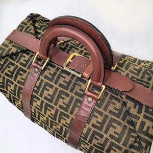 FENDI Zucca Lederbesatz Damen Mini Boston Bag Vintage großes Fassungsvermögen - Bild 1 von 7