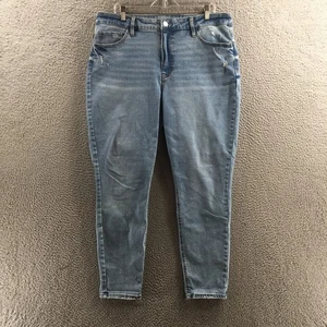 Ava & Viv Jeans Womens 18 Blue Stretch Distressed High Rise Skinny Zip Fly Denim - Picture 1 of 19