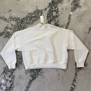 Calia Sweatshirt Damen Gr. M reinweiß Keilabsatz Trichter Pullover Stretch Rundhals - Bild 1 von 9