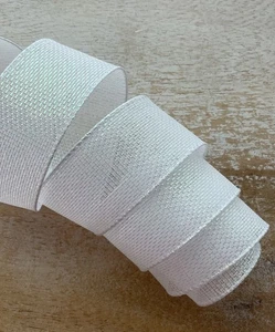 5 yds. WHITE WIRE RIBBON 1 1/2" Wide - Picture 1 of 4