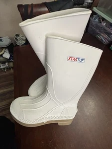 xtratuf boots Men’s Size 7 Woman 8 White Rubber Rain Farm Chicken Farmer - Picture 1 of 7