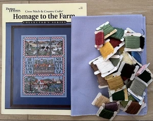 OOP Cross Stitch and Country Crafts HOMAGE TO THE FARM Chart Evenweave DMC floss - Picture 1 of 6